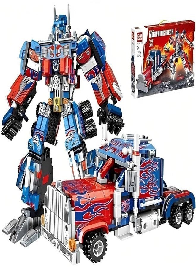 EXOMOON Robot Building Toy Set, Including 2 Transforming Robot Building Kit, Truck Soldier Overrun Soldier, Construction Truck Blocks Toys for Boys Age 6 7 8 9 10+ Year Old (643 Pieces) - Image 1